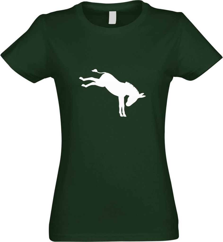 Kiwistar - T-Shirt tailliert - Damen - flaschengrün - Esel - Motiv 3 - störrisch - mit Motiv Bedruckt - Funshirt Design - Sport - Freizeit - Dame...