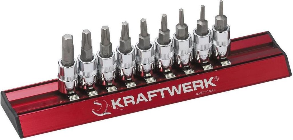 KRAFTWERK 115099, Steckschlüssel-Satz, 1/4", Metrisch, 9 Kopf/Köpfe, Aluminium, 170 mm