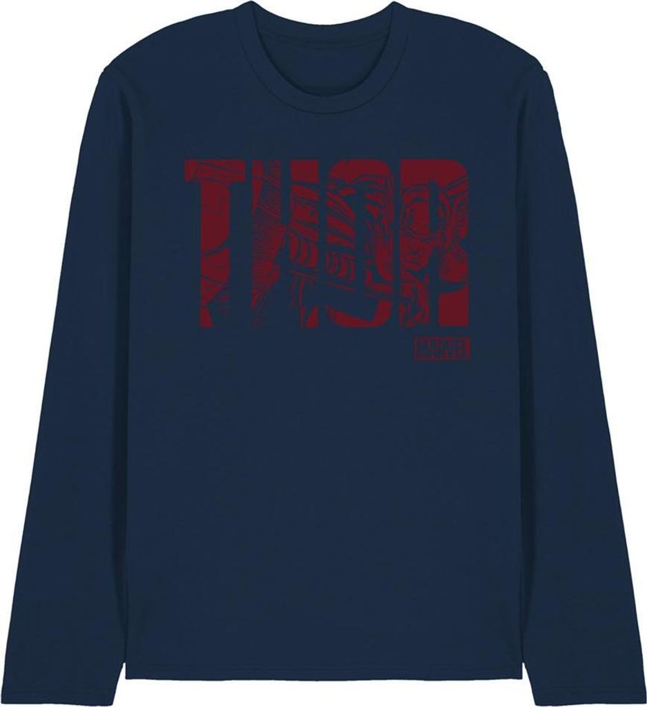 Marvel - T-Shirt für Herren/Damen Uni, Langärmlig TV29132 (S) (Marine)
