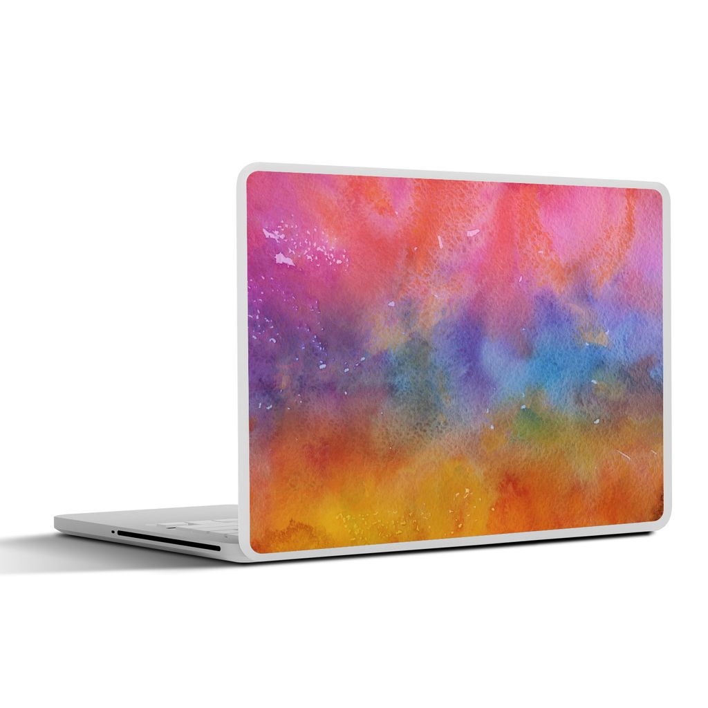 MuchoWow Laptop Aufkleber Sticker Cover Aquarell - Rosa - Farbton - Lila 30x21 cm - Sticker für Laptop - Selbstklebend