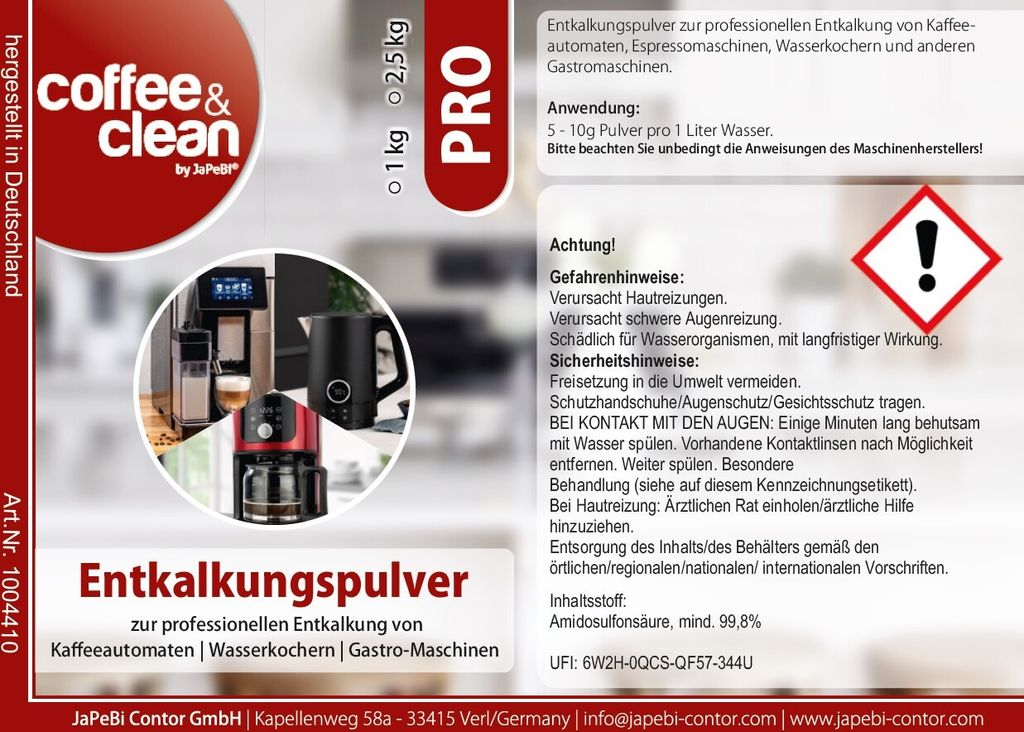 1kg Profi-Entkalker-Pulver Amidosulfonsäure mind. 99,8% Produktbild 3