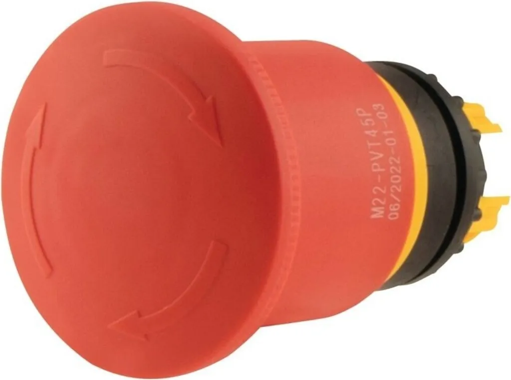 Arrêt d'urgence M22-PVT45P rouge à déverrouillage par rotation 45 mm