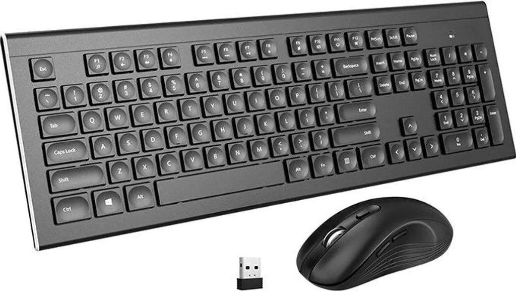 Clavier et Souris Sans Fil INF pour Télétravail - Pack Ergonomique 2.4G