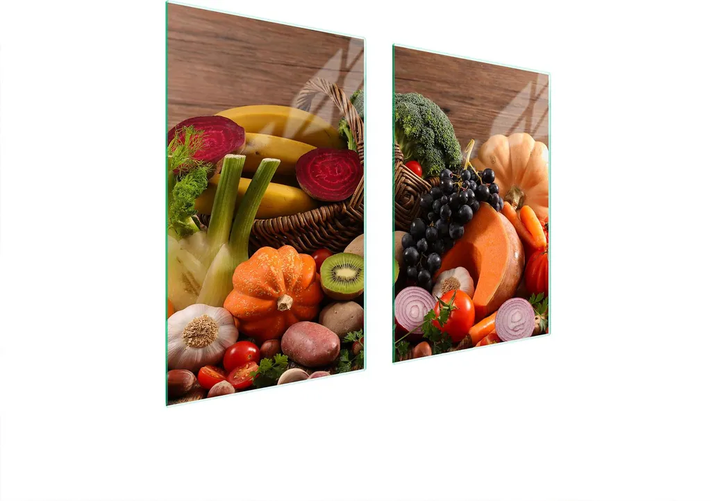 Piatto Protettivo in Vetro 65x52 per Cucina - Coprifornelli Design Cibo