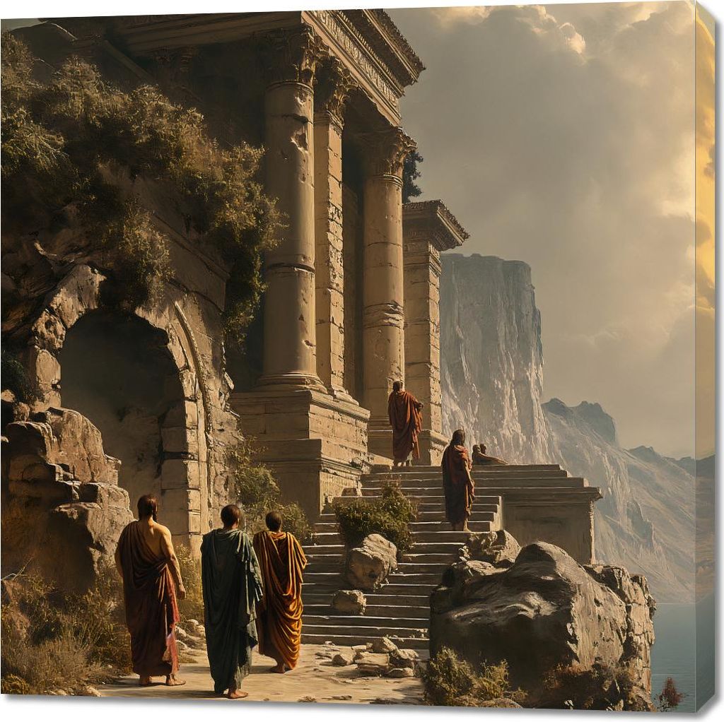 Bild 100x100cm Tempel der Weisheit
