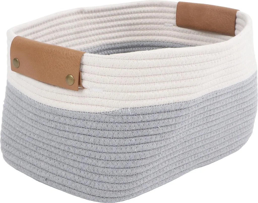 Panier à linge en coton grande capacité design tissé avec poignée