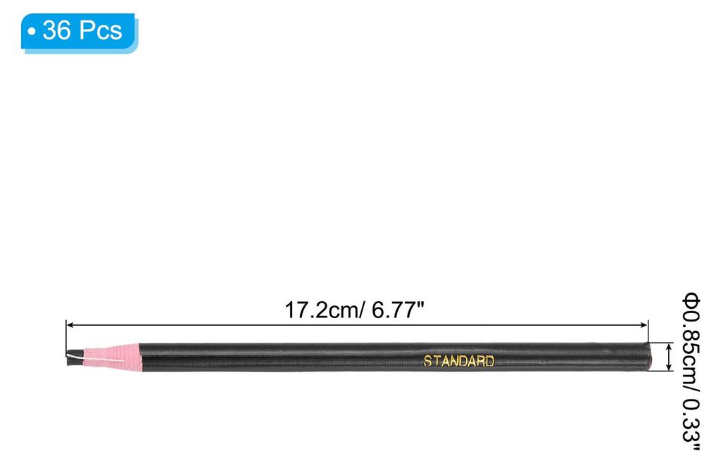 Abziehbare China-Marker, 36er Pack Fett Wachsstifte Holz fš¹r Glas Kleidung Zeichnung Film Papier Vinyl Metall, Schwarz