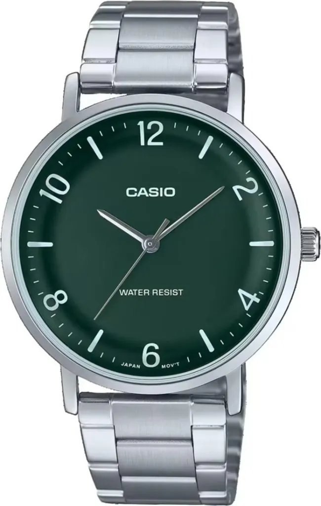 Casio MTP-VT03D-3B Orologio Uomo Acciaio Quadrante Verde - Offerta Online