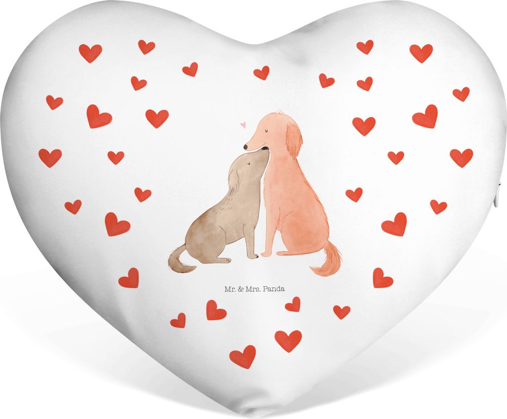 Mr. & Mrs. Panda Sofakissen Hunde Liebe - Weiß - Geschenk, dekoartikel, Verliebt, Liebeskissen, Kuschelkissen, Herz, Hund, Herzkissen, Vierbeiner,...