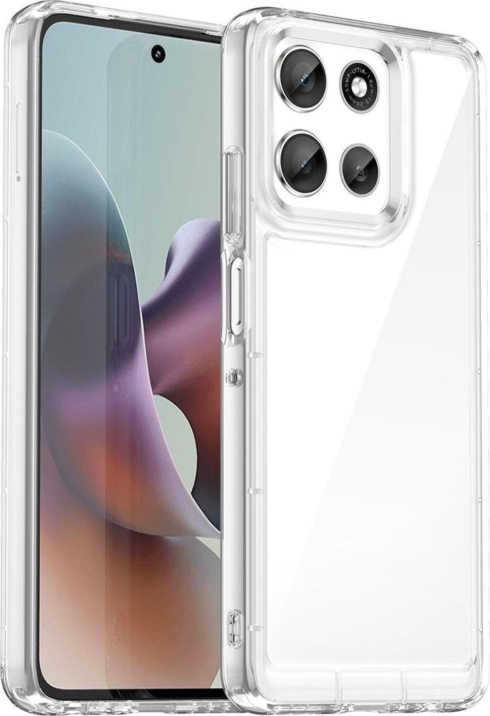 Für Motorola Moto G56 5G Colorful Series TPU / Acryl Schutz Hülle Transparent