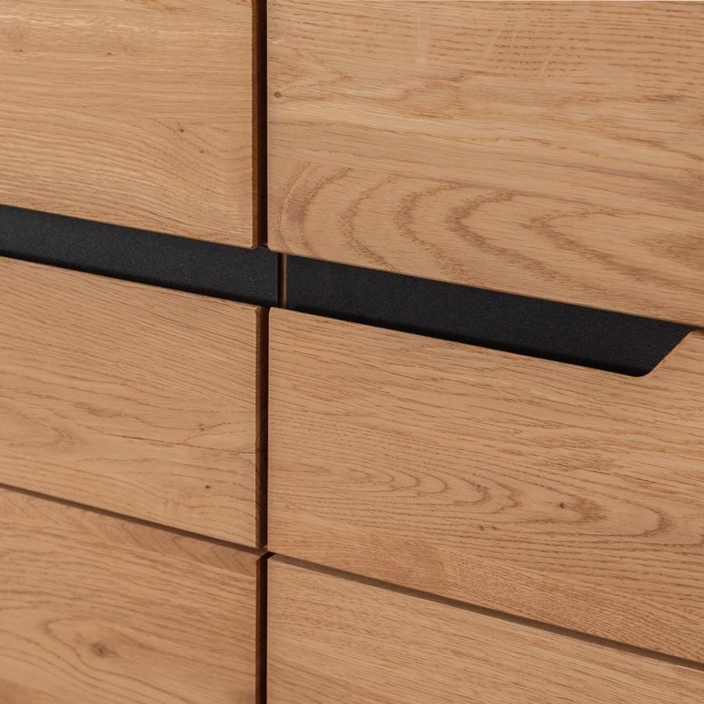 Flur Garderobenschrank mit 69 cm Breite in Eiche teilmassiv mit 2 Türen & ausziehbarer Kleiderstange - AVESTA-06