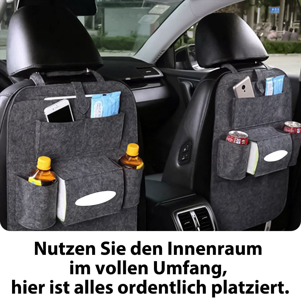 Navaris Auto Rücksitz Organizer Rücklehnenschutz - 56 x 42 cm - Filz  Autositz Rückenlehnentasche - Kinder Rückenlehnenschutz Tasche in Schwarz :  : Baby