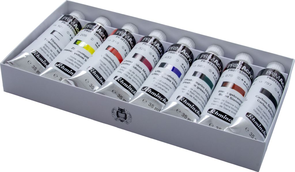 PRIMAcryl - Kartonset - 8x35 ml Feinste Künstler Acrylfarbe Produktbild 
