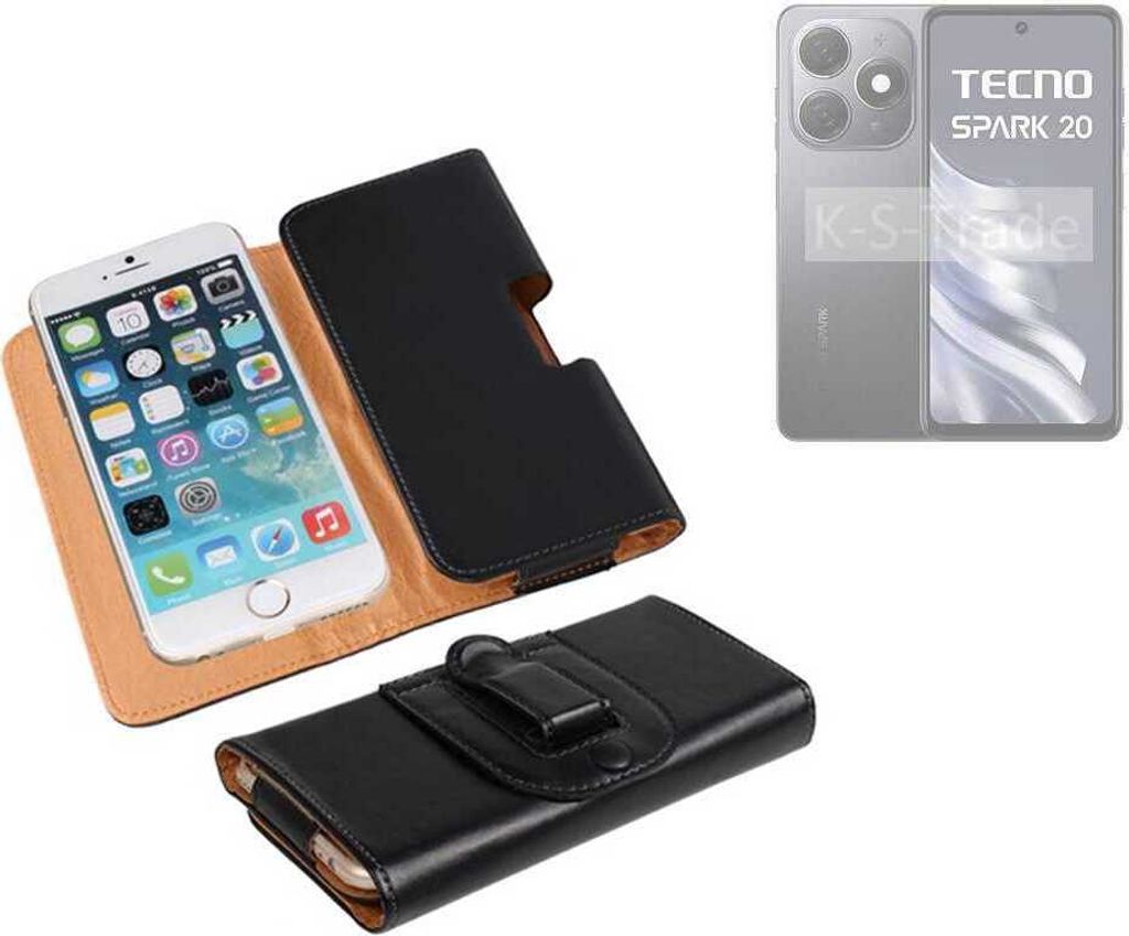 K-S-Trade Schützhülle Handyhülle kompatibel mit Tecno Spark 20 Holster Gürtel Tasche Schutzhülle Handy-Tasche Smartphone Case Seitentasche