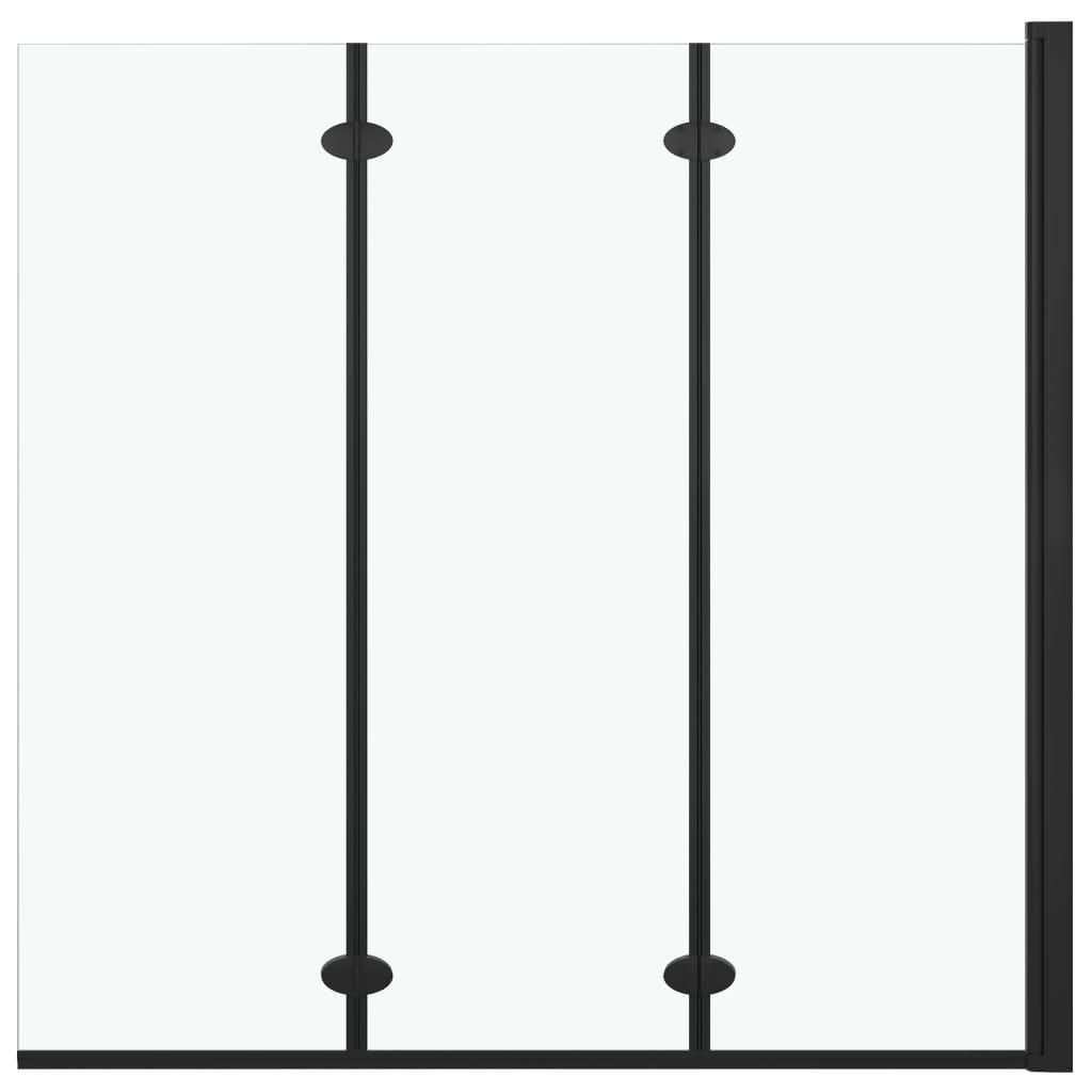 vidaXL Skladací sprchový kút 3 panely ESG 130x138 cm čierny Obrázok produktu 