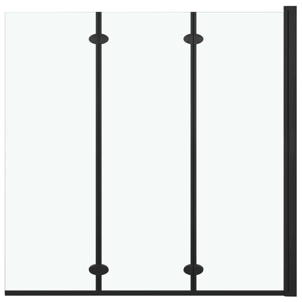 vidaXL Cabine de douche pliante 3 panneaux ESG 130x138 cm - Noir Mat