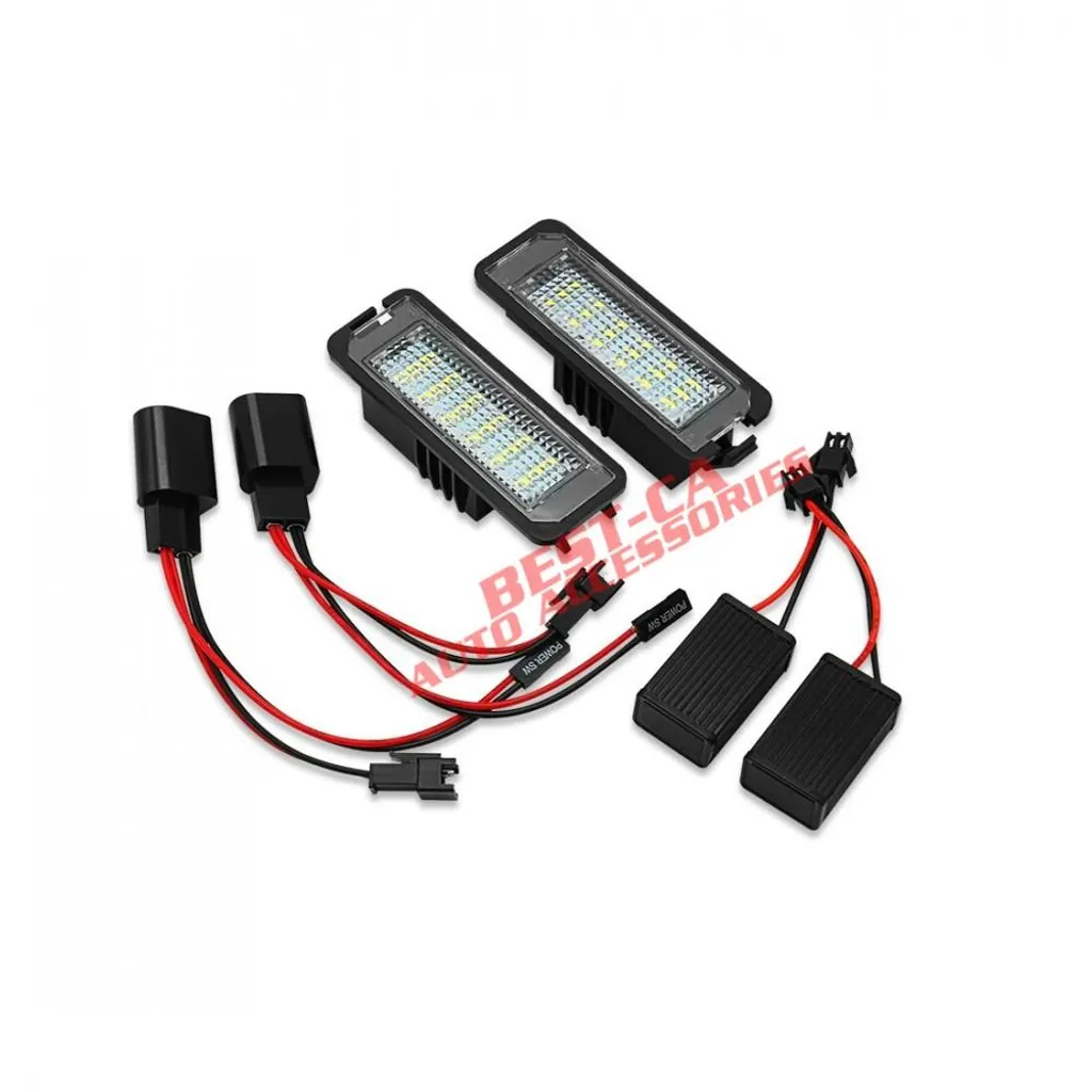 Kit 2X Plafoniere LED Targa VW Golf Seat Leon Skoda Superb - No Errore