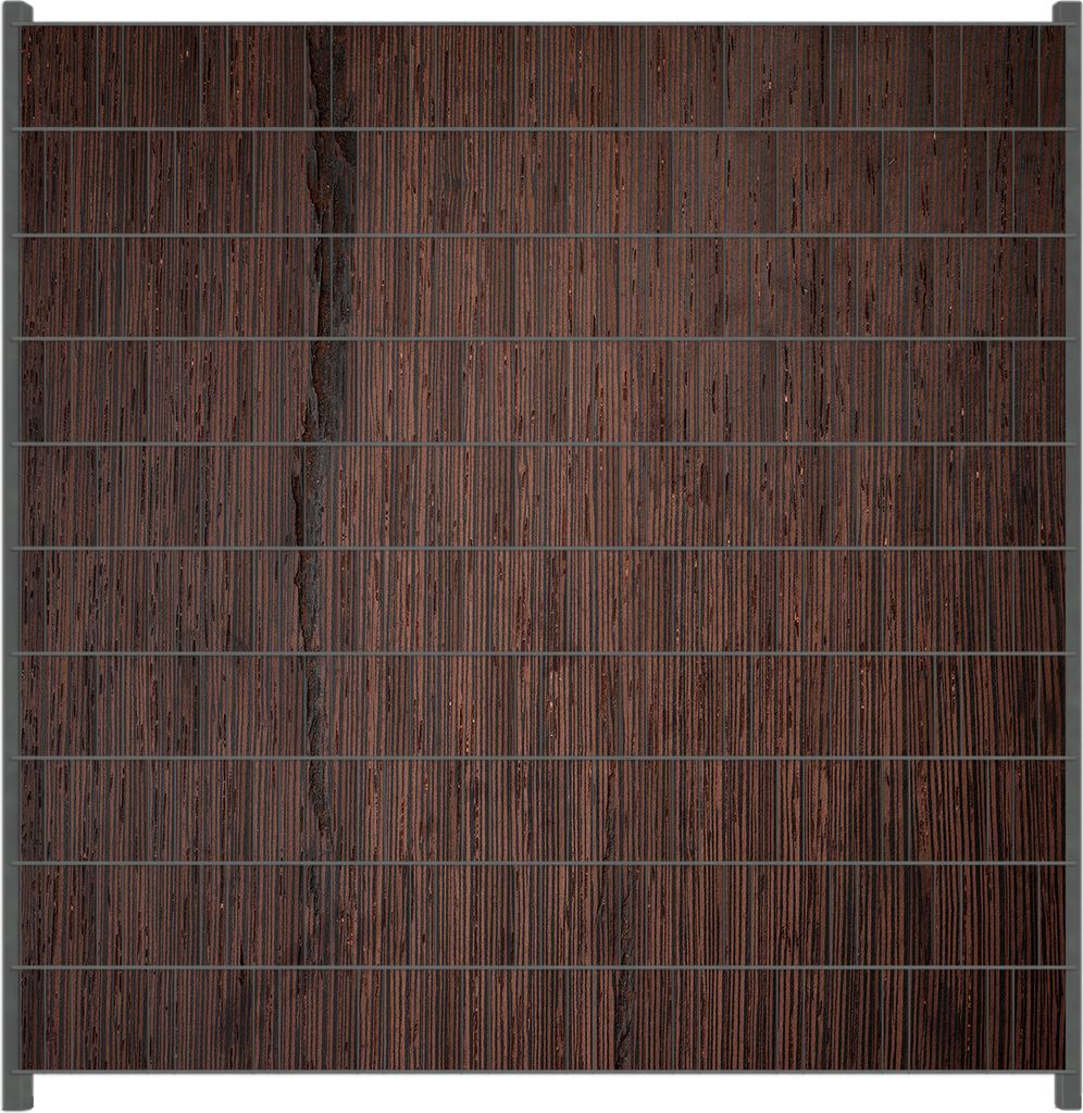 Wallario Zaunsichtschutz mit Motiv Holz-Optik Textur dunkelbraunes Holz für Ein- und Doppelstabmatten Zäune in der Größe 200 x 200 cm