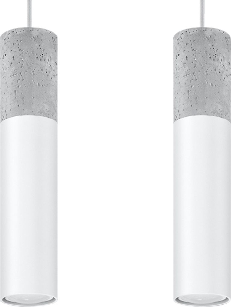 Hängeleuchte BORGIO 2 weiß 2xGU10 10W Stahl/Beton 90x6x30cm Produktbild 