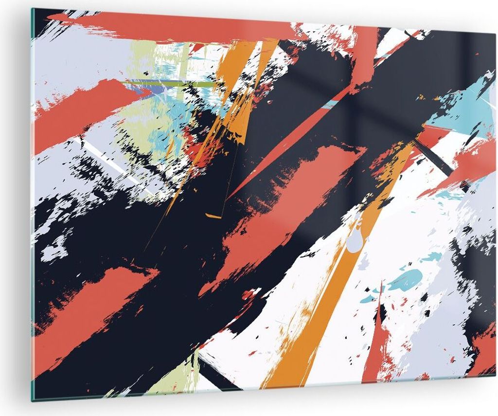 Bilder auf glas - Einteilig - Abstraktion Graffiti Modern - 70x50cm - Glasbilder - Wandbilder - Bilder - Wanddekoration aus Glas - Glas Bilder - Wa...
