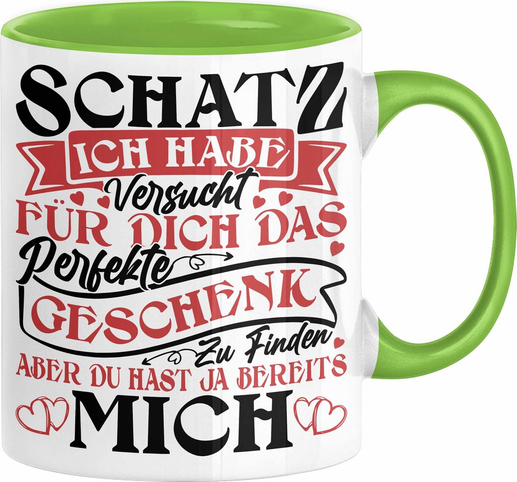 Valentinstag Tasse Geschenk für Ihn Sie Männer Für Paare Freundin Geschenkidee Kaffee-Becher Liebe Ich Hab Versucht Für Dich Das Geschenk Zu Fi...