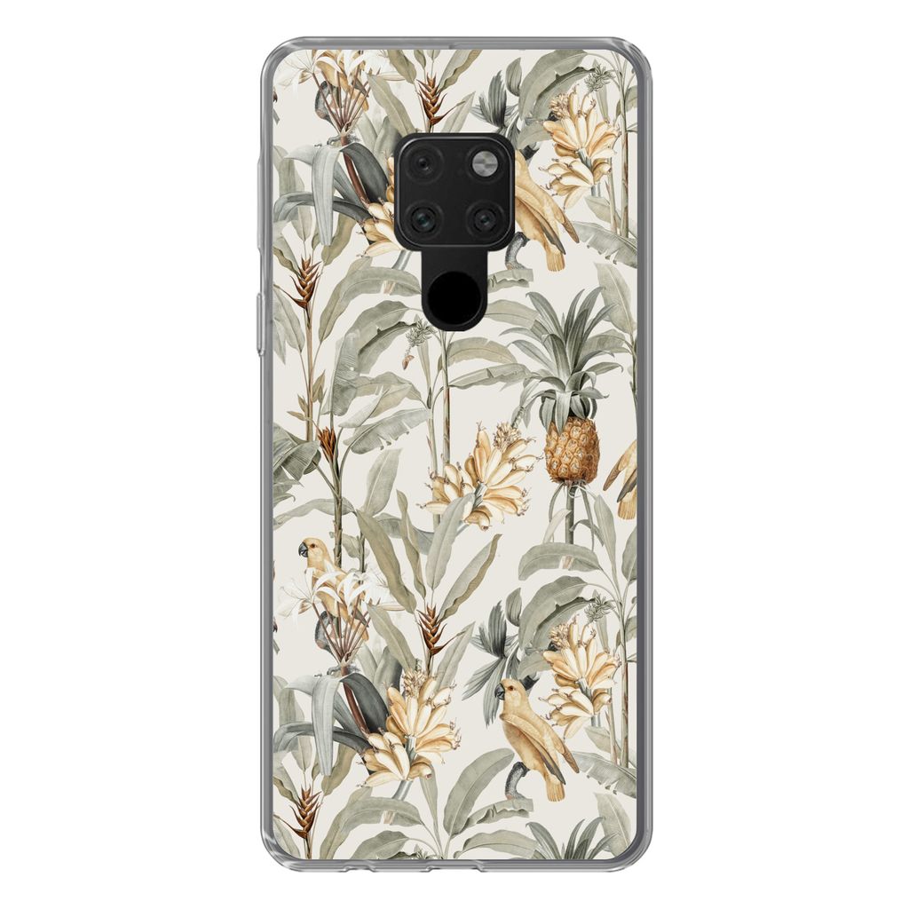 MuchoWow Handyhülle Schutzhülle Hülle für Huawei P40 Lite Blume - Ananas - Tropisch Silikon Softcase Handy Hülle - Handy