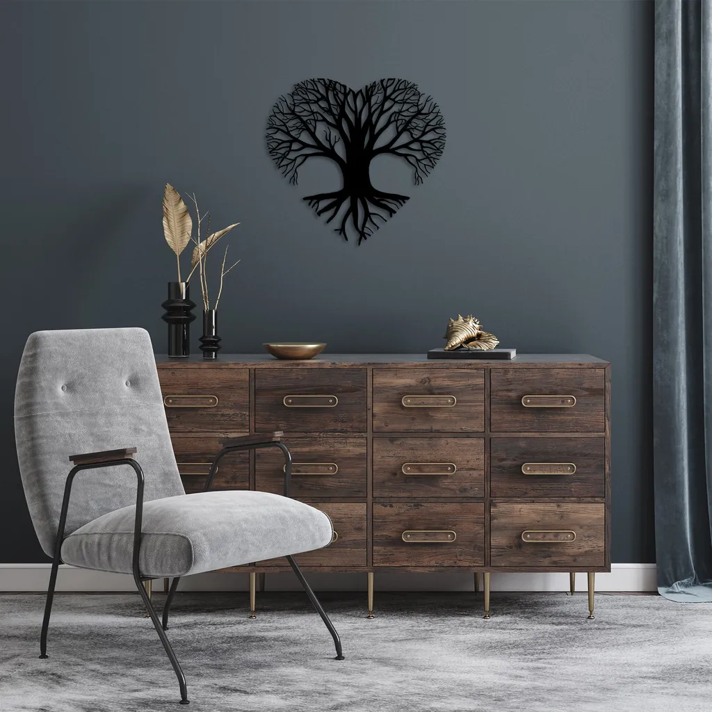 Wallity, Love- SKL2330, Nero, Altre decorazioni per la casa, 54 x 50 cm, 100% metallo (Spessore: 1