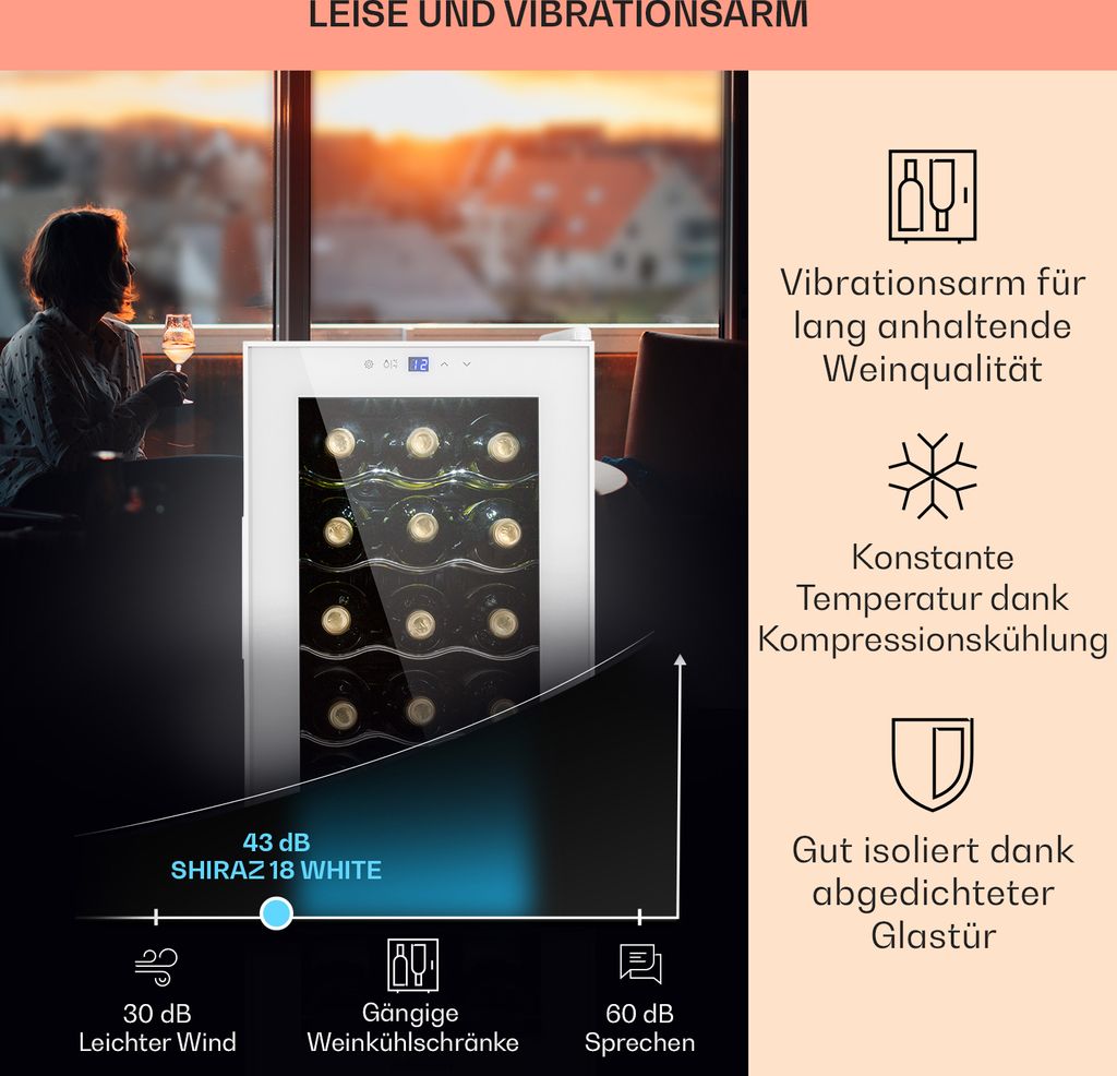 Klarstein Weinkühlschrank, 1 Zonen Getränkekühlschrank Produktbild 4