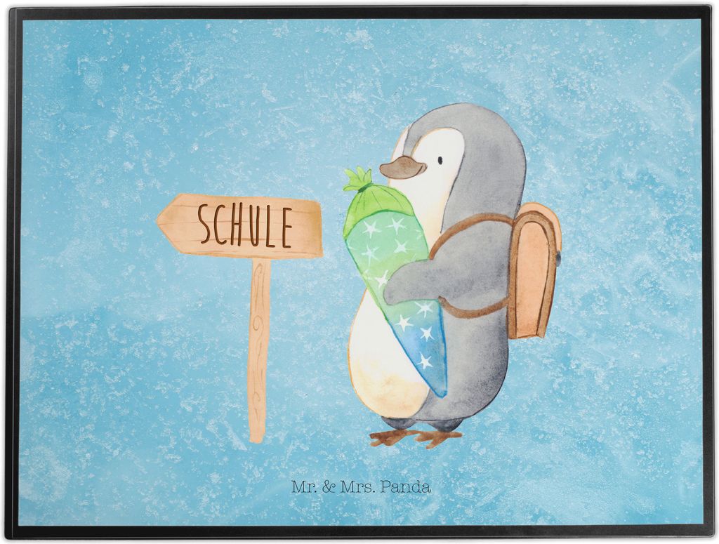 Mr. & Mrs. Panda malunterlage Pinguin Schultüte - Eisblau - Geschenk, Schreibunterlage, Schulanfänger, Einschulung, schreibtischunterlagen, Erste...