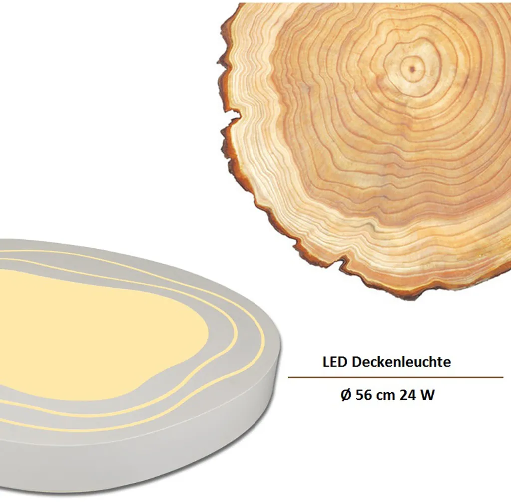 Luminaire de plafond LED dimmable 56 cm couleur ajustable avec commande - 3