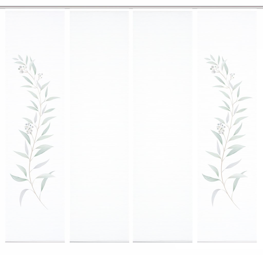 CELSO Schiebegardine recyceltes Polyester, 245x60 cm, 3D-Optik, Pflanzenranke