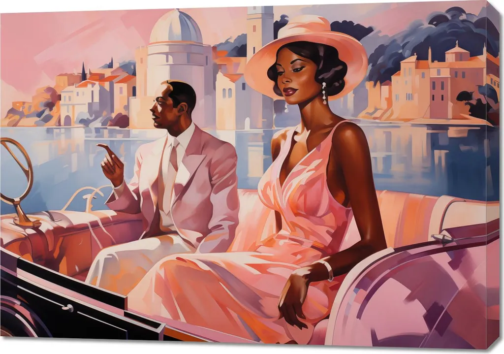 Grand Tableau Mural Riviera 100x70 | Toile Décorative Salon Moderne