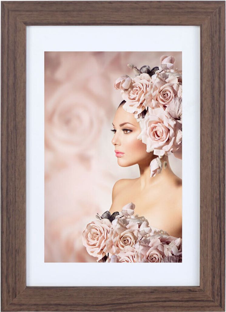 Bilderrahmen Holz Rahmen Plexi Acryl Collage Wanddeko Poster quadratisch S215 - Farbe: Eiche | Format: 20x20