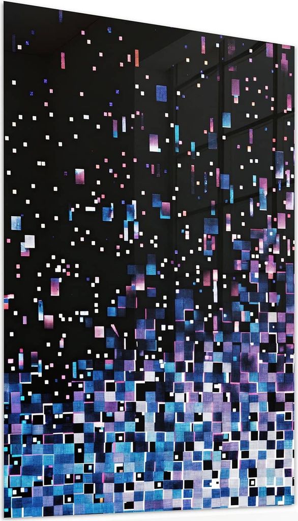 Glasbild 60x90cm in XXL für Wohnzimmer, Schlafzimmer Motiv Pixelmuster