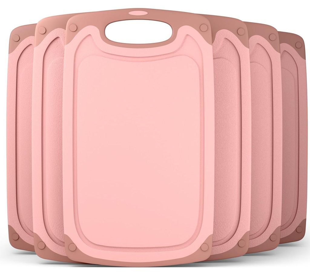Frühstücksbretter aus Kunststoff, 6er Set, 25x15 cm, rosa