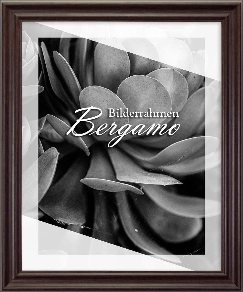 Bilderrahmen Bergamo - 50x60 cm, Eiche Dunkel Nachbildung, 1 mm Kunstglas entspiegelt