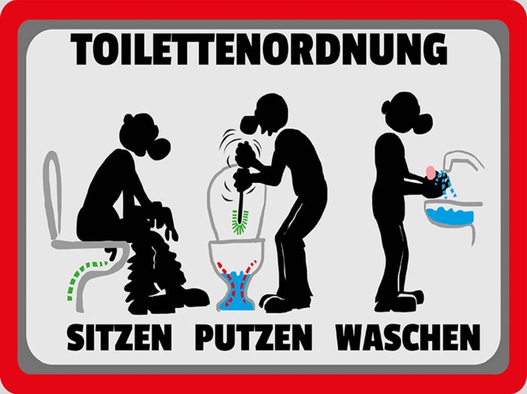 vianmo Holzschild 30x40 cm Toilettenordnung sitzen putzen Produktbild 