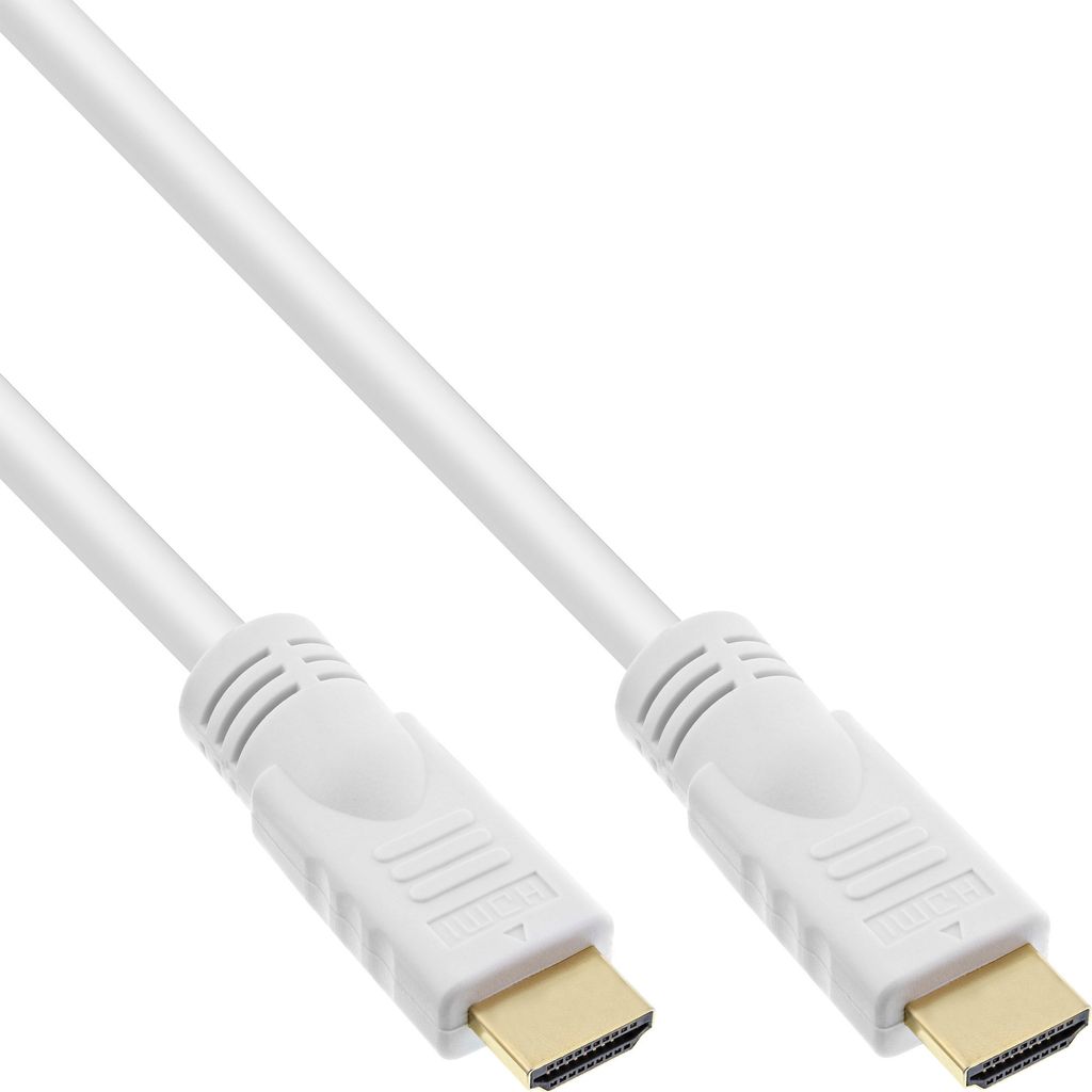 InLine HDMI-High Speed Kabel mit Eth., Premium, ST / ST, weiß / gold, 10m