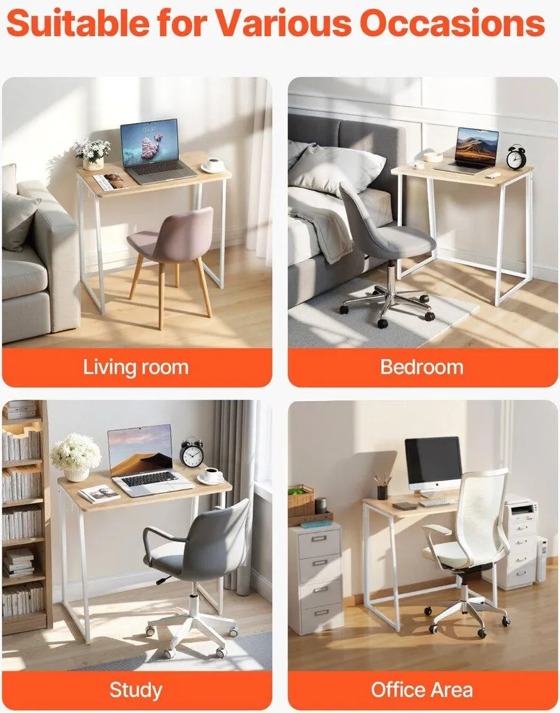 Bureau pliant peu encombrant pour optimiser une petite pièce, chêne - 7