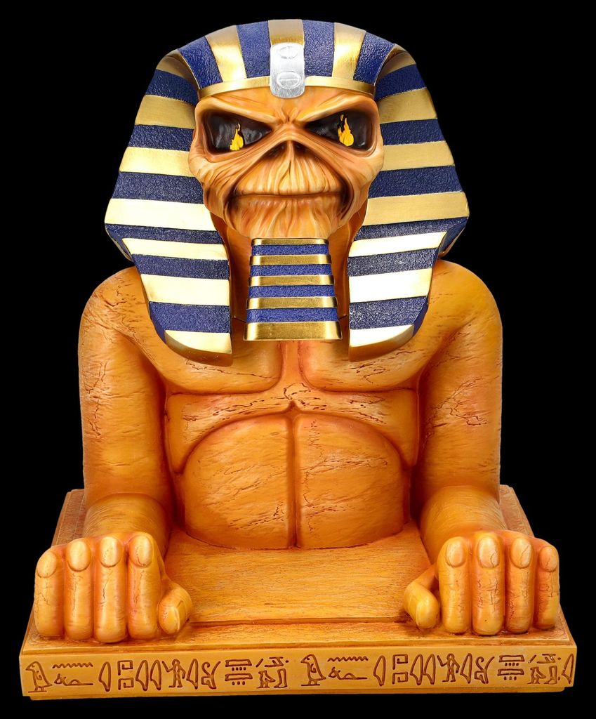 Iron Maiden Figur - Powerslave Büste - Eddie Schatulle, Geschenk für Musikliebhaber - H 28,5 cm