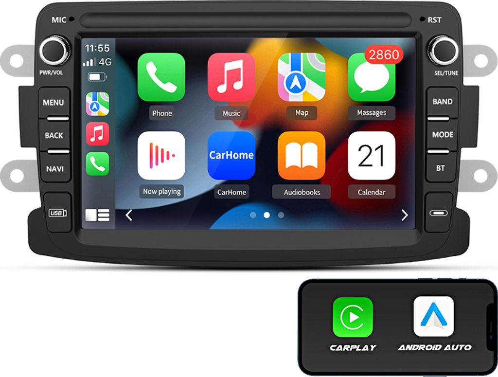 geeignet für Dacia Duster Dokker Lodgy Captur 7" Android 13 Autoradio GPS Nav 2+64G Wifi BT DAB+