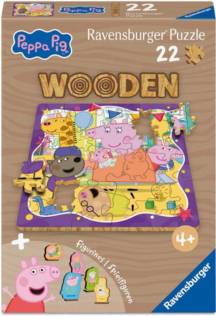 22 Teile Ravensburger Kinder Holz Puzzle Wooden Peppa Pig Produktbild 