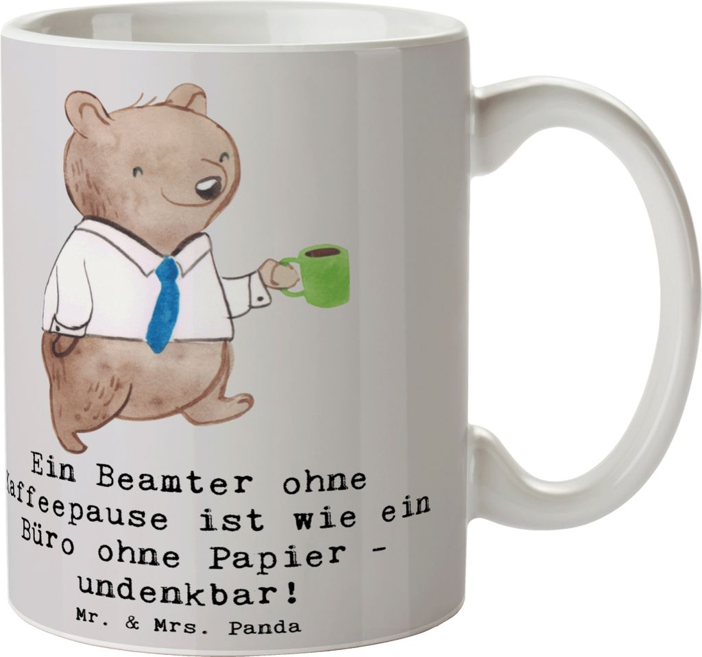 Mr. & Mrs. Panda Becher Beamter Kaffeepause - Grau Pastell Produktbild 