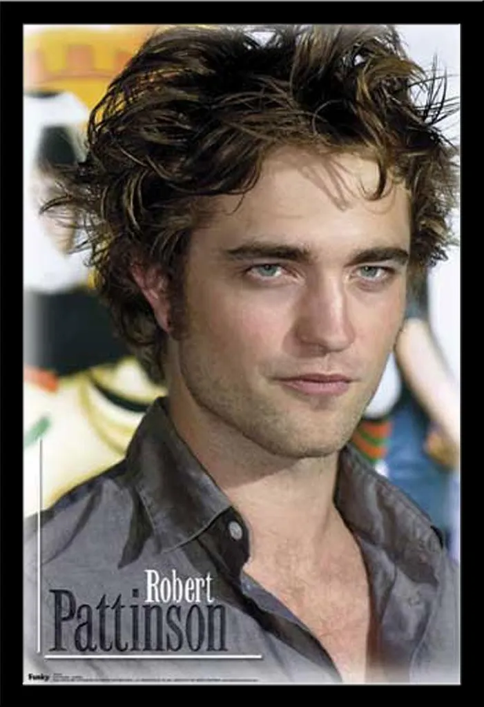 Poster Robert Pattinson con Cornice Shinsuke Maxi MDF Nero 61x91,5 cm