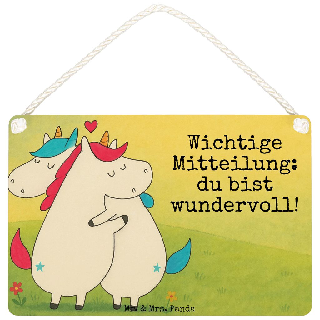 Mr. & Mrs. Panda Wandbild Holz Einhorn Mitteilung Design DIN A4 - Weiß - Geschenk, Schild, Spruch, holzbild, wandtafel, Holzschild, Liebe, Valenti...