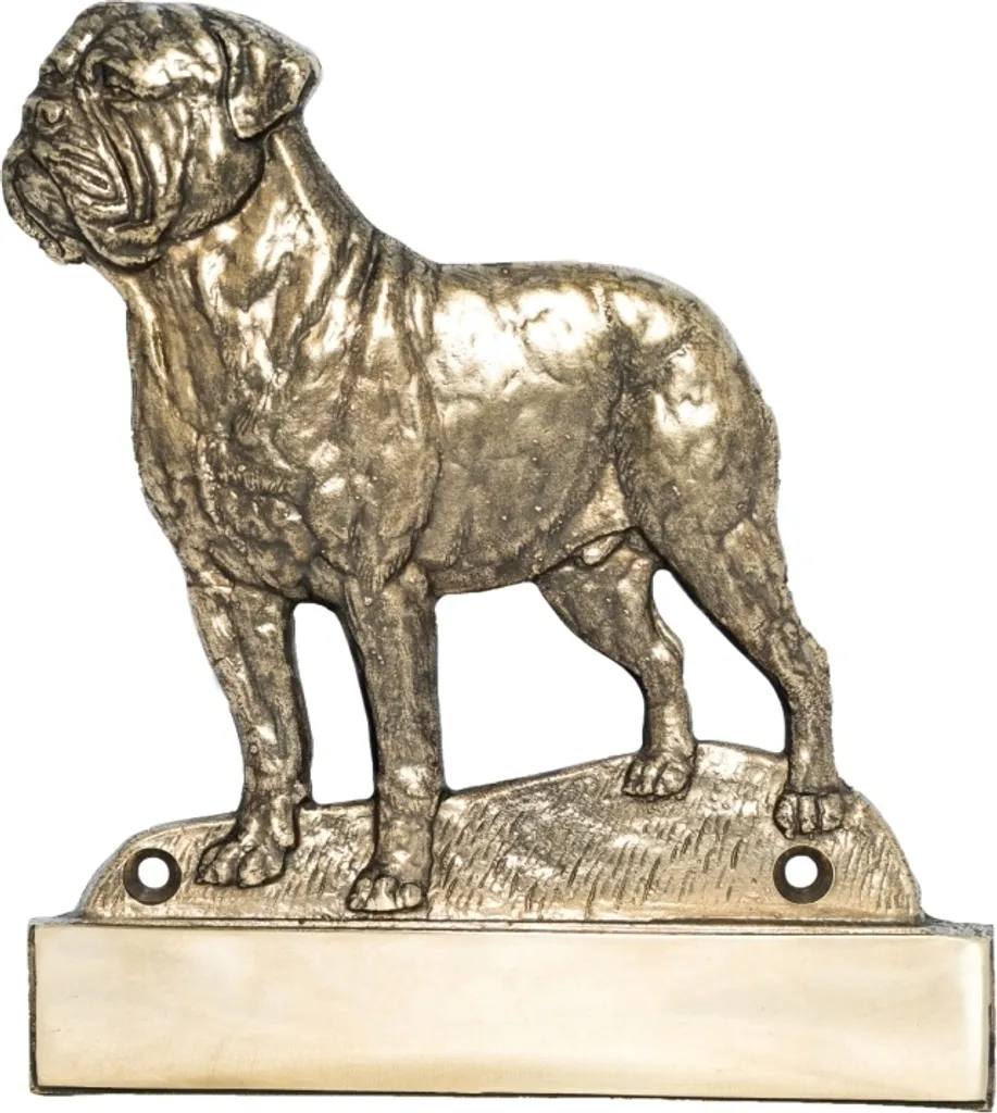 Targhetta Bullmastiff Personalizzata - Benvenuto in Ottone Art-Dog