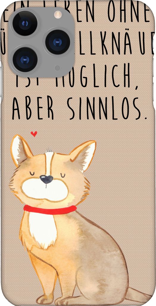 Mr. & Mrs. Panda Iphone 11 Pro Handyhülle Hund Glück - Hundeglück - Geschenk, Premium Kunststoff, Handy Case, Spruch, Herz, Sprüche, Süß, Liebe