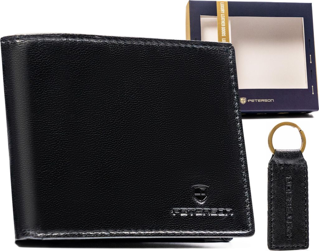Peterson Geschenkset für Männer mit Brieftasche und Schlüsselanhänger Hatgus schwarz One size