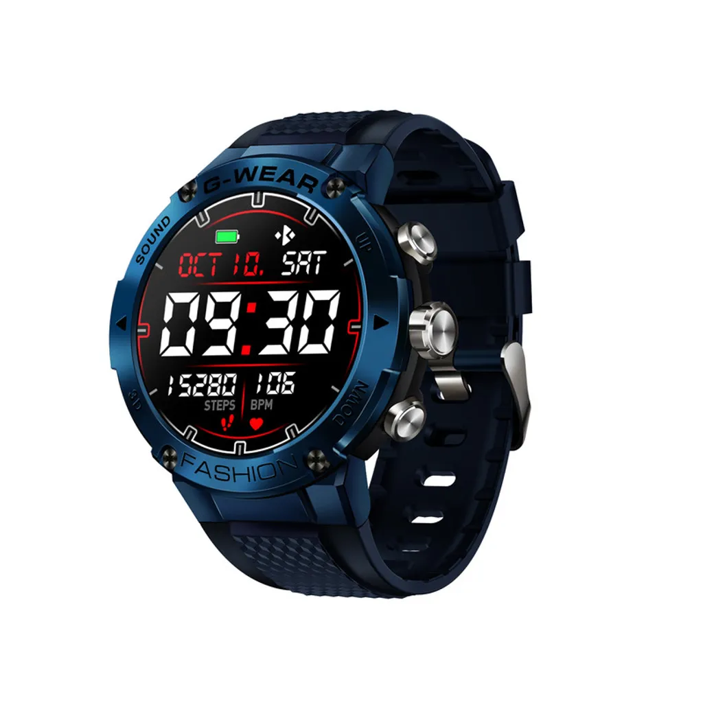 Smart Watch 1,32'' Bleu Montre Connectée Sportive Longue Autonomie GPS