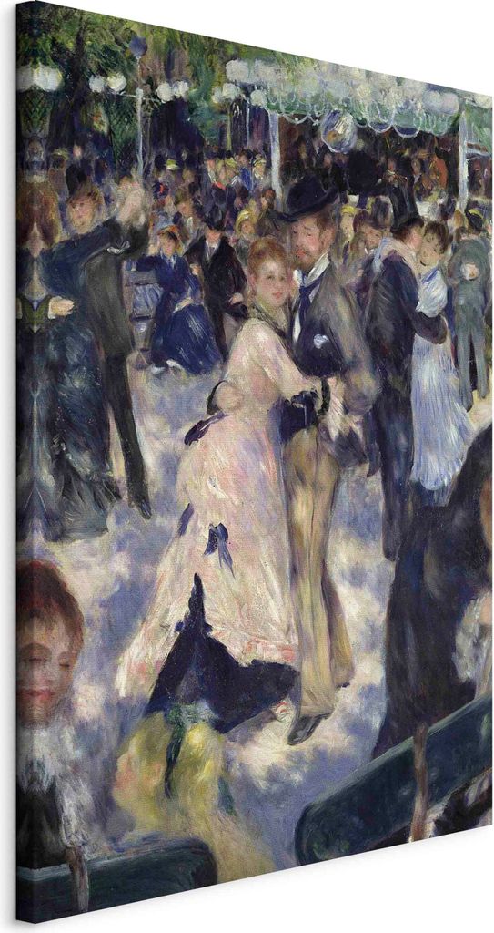 Vliesstoff Leinwandbild - Le Moulin de la Galette detail of the dancers (Pierre-Auguste Renoir) 60x90 cm Reproduktionen l-E-10568-b-a